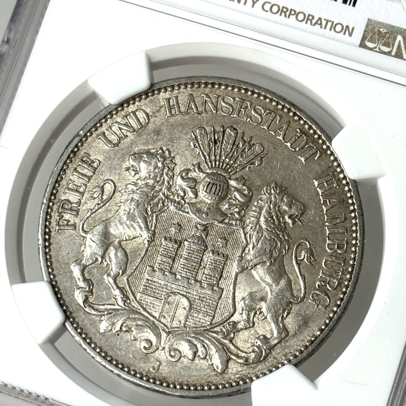 1913 美しい自由都市 ハンブルク】5マルク 銀貨 ドイツ NGC AU58 | Coin...