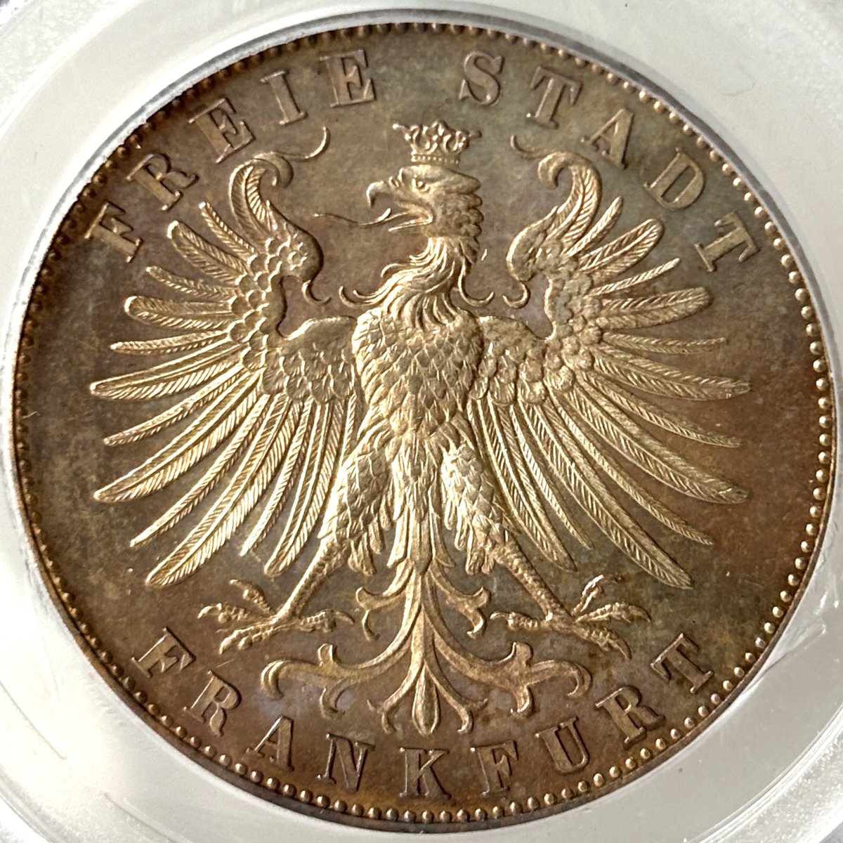 ◇自由都市フランクフルト◇1862 射撃祭 ドイツ ターラー銀貨 PR62 PCGS フランコ...