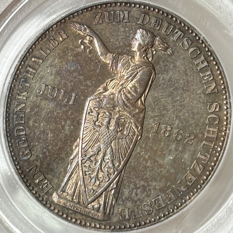 ◇自由都市フランクフルト◇1862 射撃祭 ドイツ ターラー銀貨