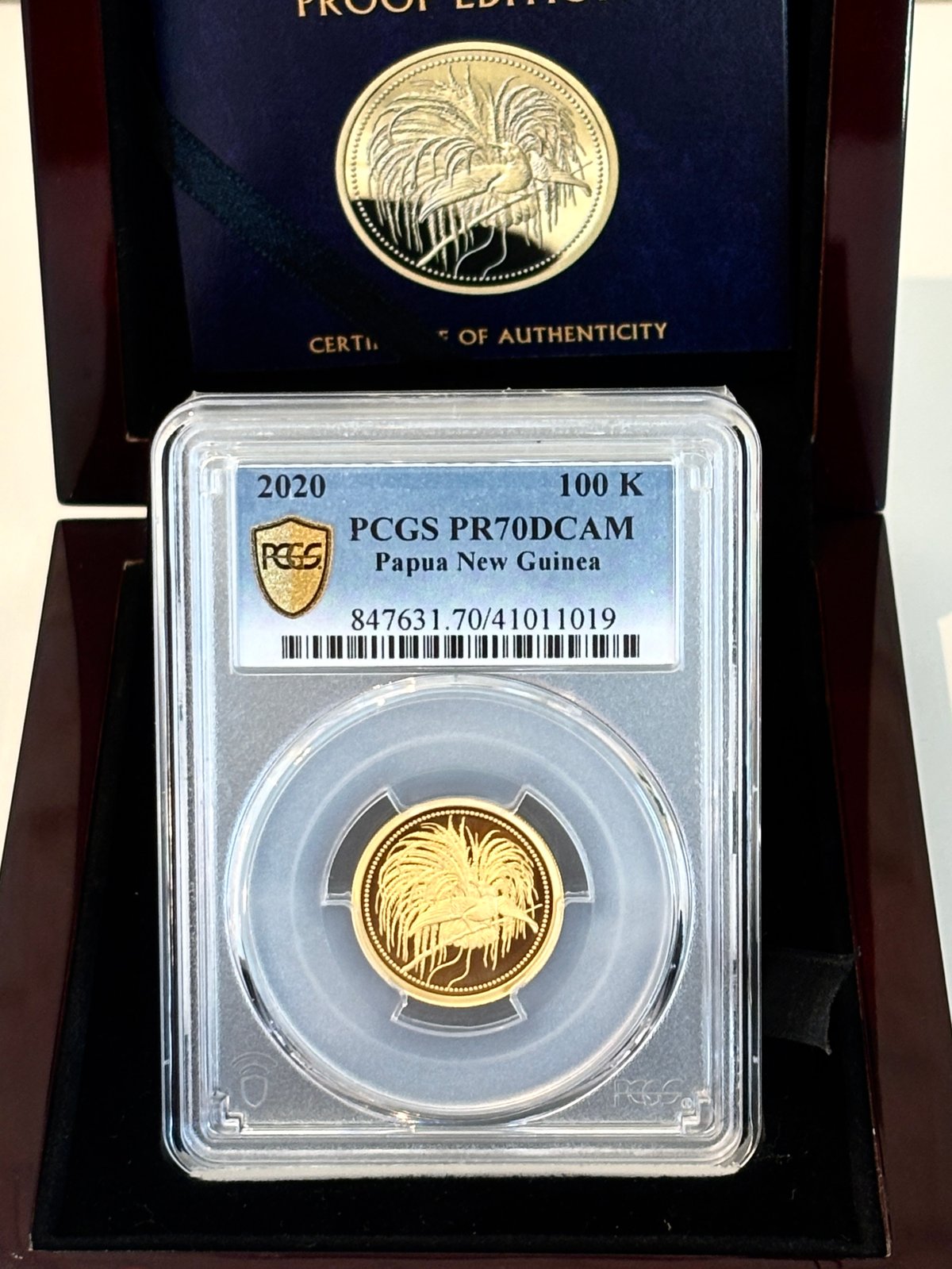 限定400枚】2020年 パプアニューギニア 100キナ金貨 PR70DCAM 極楽鳥 |
