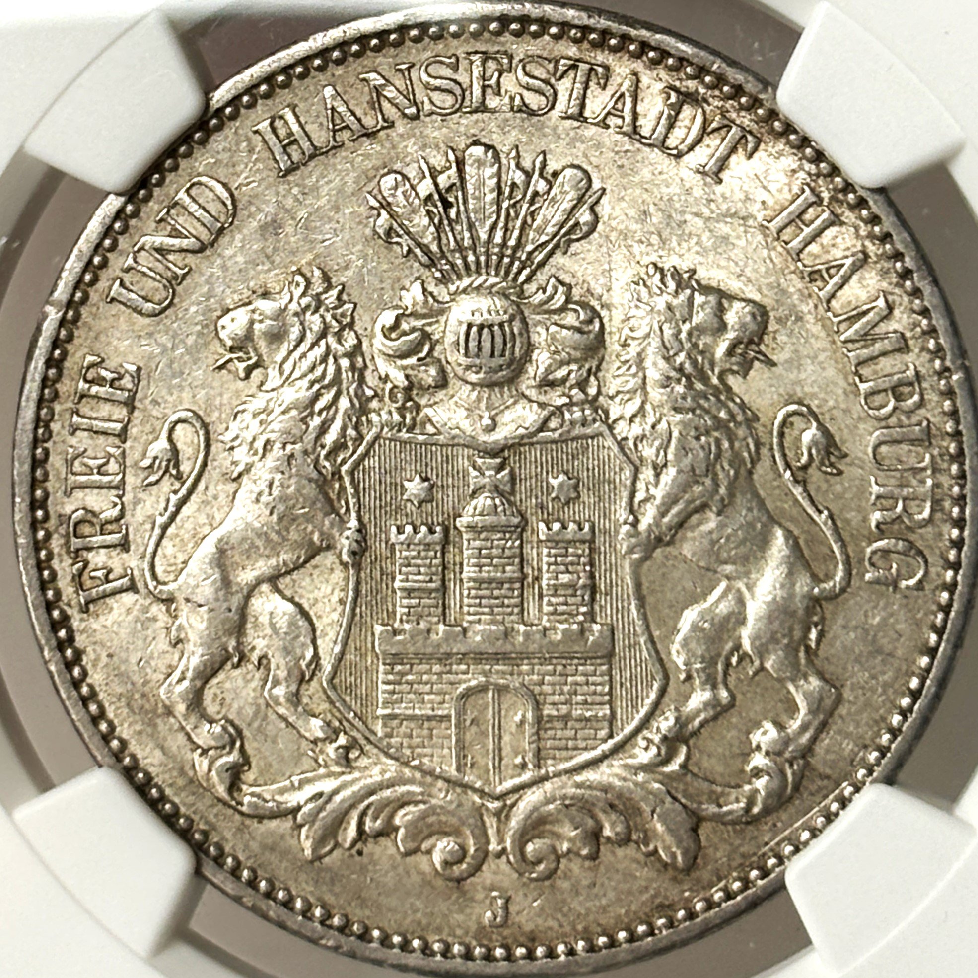 招*@様 1911年 ドイツ帝国ハンブルク自由都市3マルク 銀貨 original