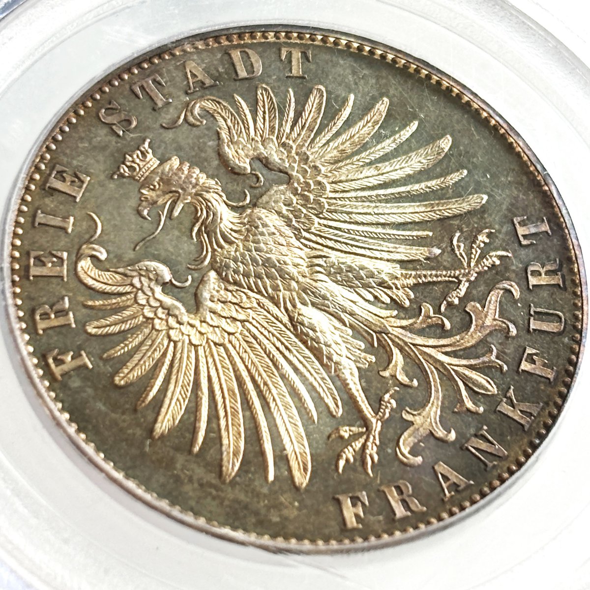 ◇自由都市フランクフルト◇1862 射撃祭 ドイツ ターラー銀貨 PR62