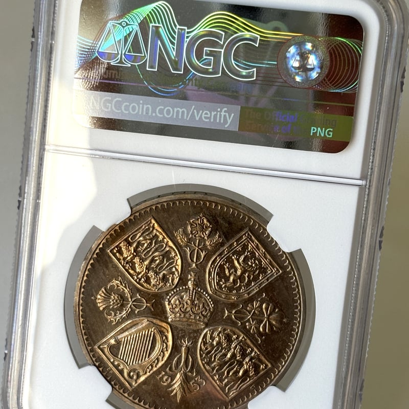 5シリング 硬貨 1953 エリザベス2世 003 戴冠式 NGC MS63 5シリング 硬貨 1953 エリザベス2世 003 戴冠式 NGC MS63