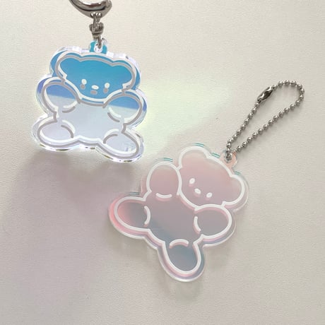 キラキラくまアクリルキーホルダー