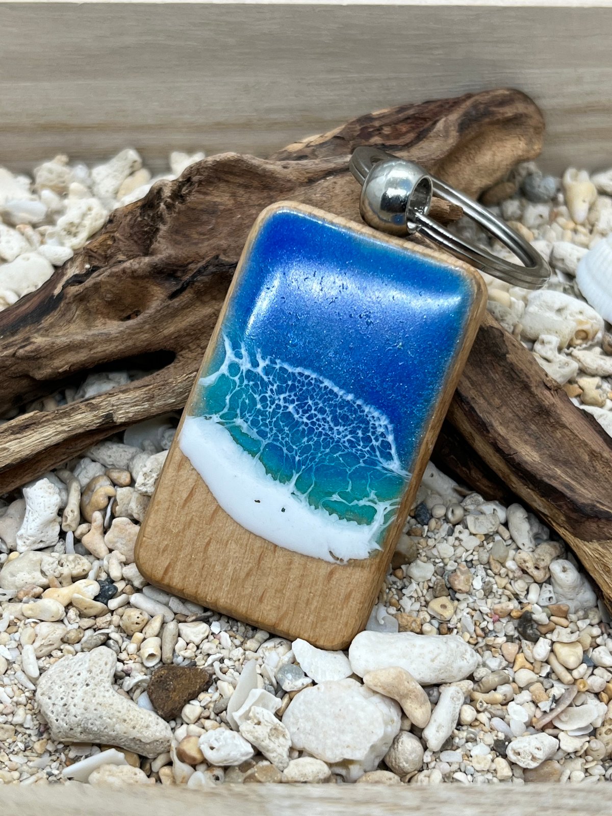 波アートウッドレジンキーホルダー① | Pas mal 