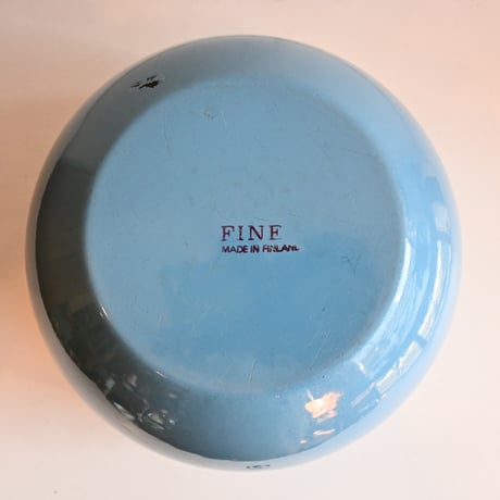 ARABIA FINEL Enamel BOWL by Kaj Franck / フィネル カイフランク  琺瑯ボウル（水色）φ:21cm