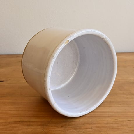 France Antiques Faience Fine Pot / フランス アンティーク 白錫釉のポット φ:16.7cm