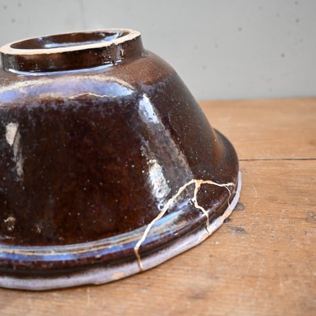 France Antique Cul Noir Bowl / フランス アンティーク キュノワール ボウル（金直しあり）