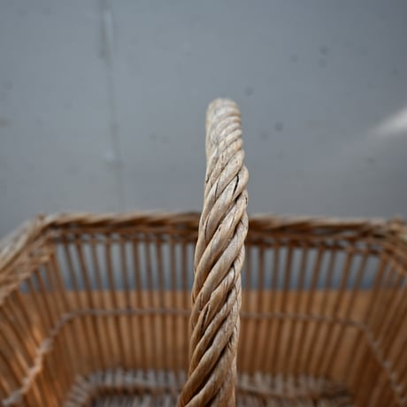 France wood basket Paniers　/ フランス 古いスクエア型のパニエ バスケット かご