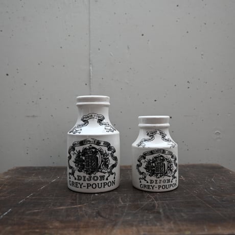 SARREGUEMINES&DIGOIN GREY POUPON Mustard pot / フランス アンティーク ディゴワン・サルグミンヌ 古いマスタードポット 小