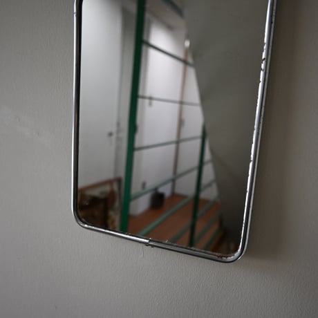 France Metal frame Mirror / フランス 古いメタルフレームウォールミラー（チェーン付き） B