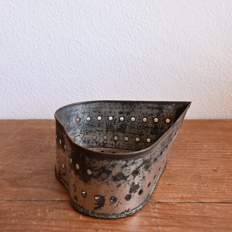 France Old Tin Cheese mold  / フランス 古い フランスのチーズ作りの古いハート型モールド B