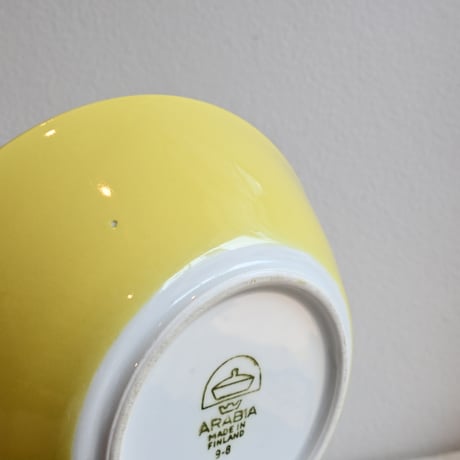 Finland ARABIA Bowl (Yellow×White) / フィンランド アラビア シリアルボウル  黄色×白 B