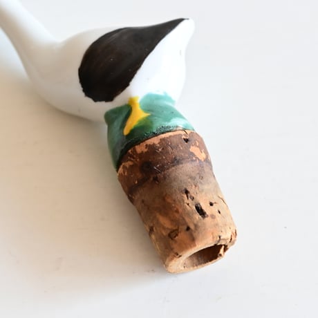 フランス 陶器の鳥型ボトルストッパー C