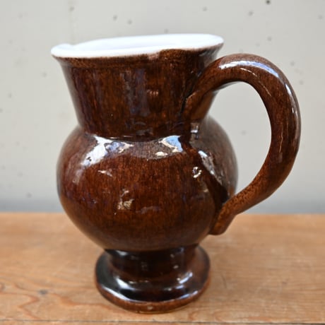 France Antique Cul Noir Pitcher / フランス アンティーク キュノワール ピッチャー（金直しあり）A