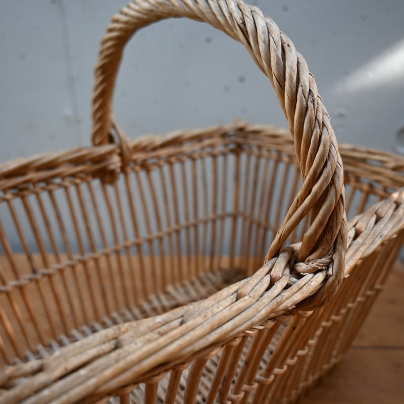 France wood basket Paniers / フランス 古いスクエア型のパニエ バ