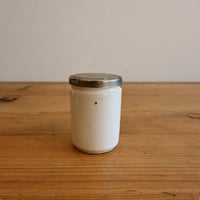 France Antique canister / フランス アンティーク アルミ蓋の白磁キャニスター A（補修あり）
