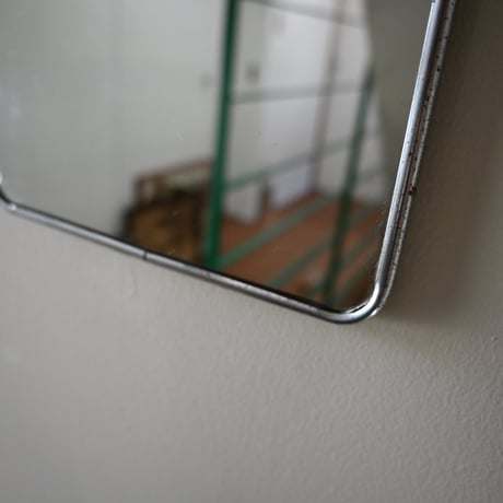 France Metal frame Mirror / フランス 古いメタルフレームウォールミラー（チェーン付き）A