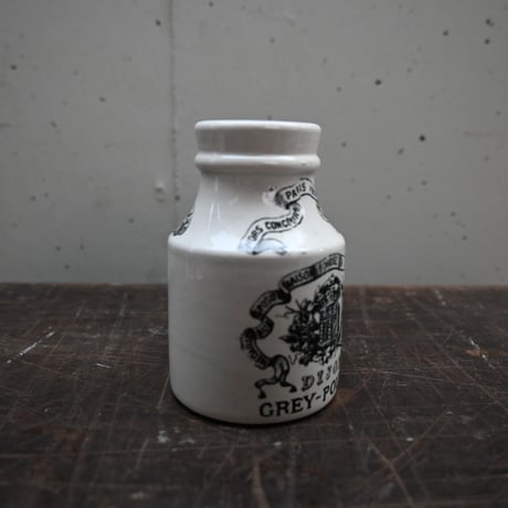 SARREGUEMINES&DIGOIN GREY POUPON Mustard pot / フランス アンティーク ディゴワン・サルグミンヌ 古いマスタードポット 小