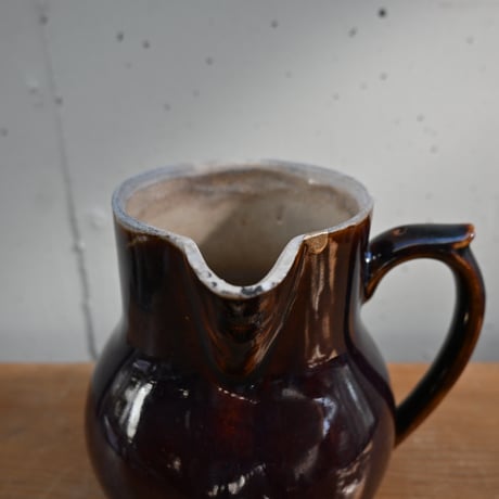 France Antique Cul Noir Pitcher / フランス アンティーク キュノワール ピッチャー D（金直しあり）
