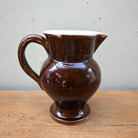 France Antique Cul Noir Pitcher / フランス アンティーク キュノワール ピッチャー（金直しあり）A