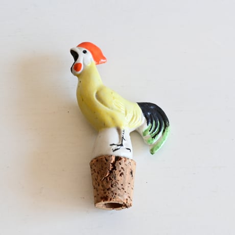 フランス 陶器の鳥型ボトルストッパー A