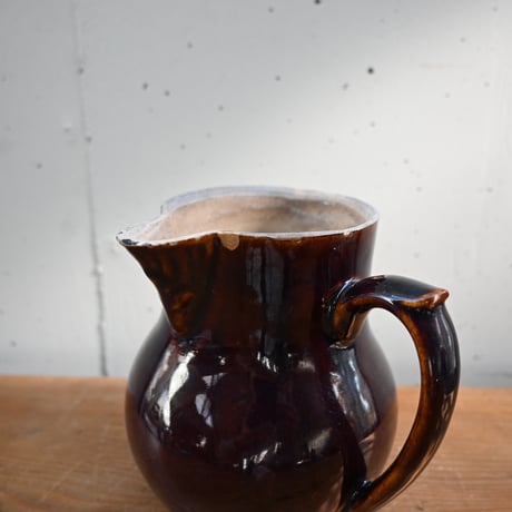 France Antique Cul Noir Pitcher / フランス アンティーク キュノワール ピッチャー D（金直しあり）
