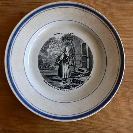 France Antique GIEN histoire de Jeanne d'Arc n°2 / フランス ジアン窯 ジャンヌダルク物語皿 n°2