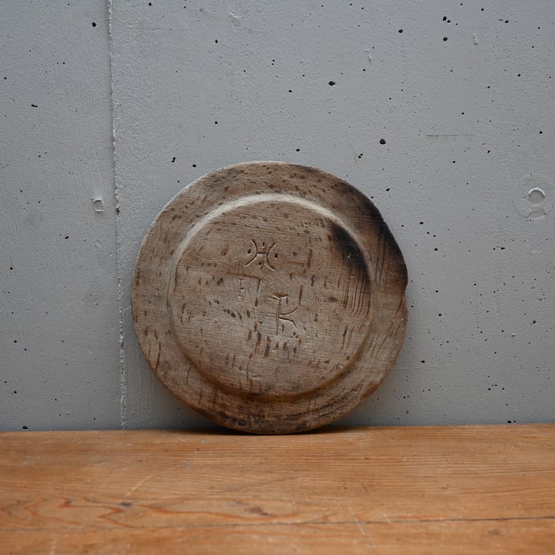 スウェーデン 木皿 古道具 アンティーク ブロカント オブジェ Sweden antique wooden plate / スウェーデン アンティーク 木の皿