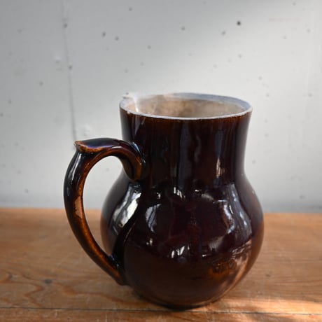 France Antique Cul Noir Pitcher / フランス アンティーク キュノワール ピッチャー D（金直しあり）