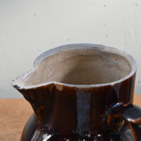 France Antique Cul Noir Pitcher / フランス アンティーク キュノワール ピッチャー D（金直しあり）