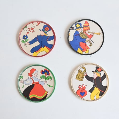 Sweden Coasters with pictures / スウェーデン 民族衣装が描かれたコースター