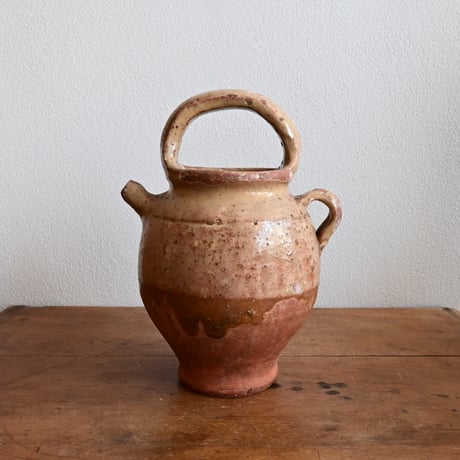 France Antique Pichet Yellow Glaze  / フランス アンティーク 南仏の黄釉の水差し
