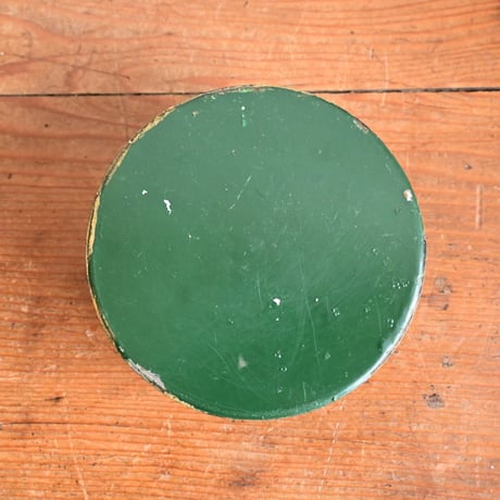 France Tin Can Objet / フランス 緑のブリキの筒 φ:8.5cm