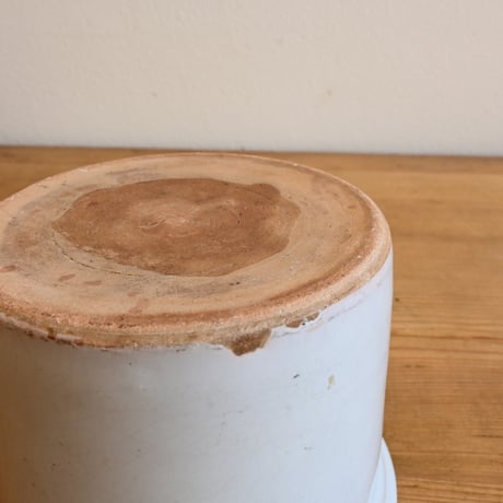France Antiques Faience Fine Pot / フランス アンティーク 白錫釉のポット φ:13.7cm