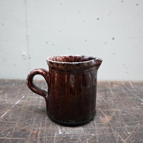 France Old Cul Noir Mini Pitcher / フランス 古い キュノワール ミニピッチャー（修復あり）