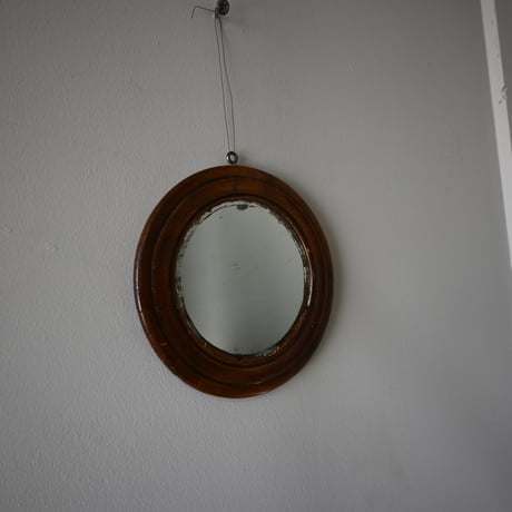 France Antiques Round Mirror / フランス アンティーク 木の丸い鏡