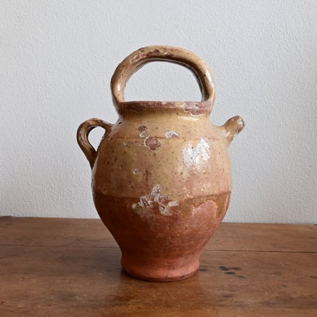 France Antique Pichet Yellow Glaze  / フランス アンティーク 南仏の黄釉の水差し