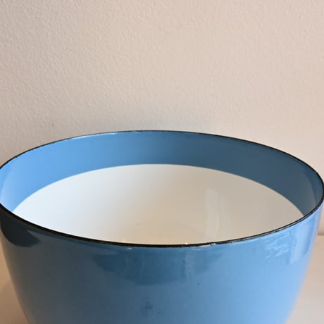 ARABIA FINEL Enamel BOWL by Kaj Franck / フィネル カイフランク  琺瑯ボウル（水色×白）φ:21cm