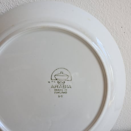 Finland ARABIA KILTA Middle Plate / フィンランド  アラビア キルタ 中プレート φ:19.4cm