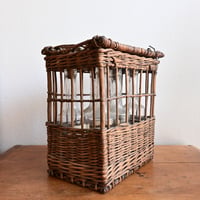 France Antique  Bottle＆Basket / フランス アンティーク 炭鉱労働者のためのボトルとかご