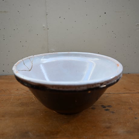 France Antique Cul Noir Bowl / フランス アンティーク キュノワール ボウル（金直しあり）