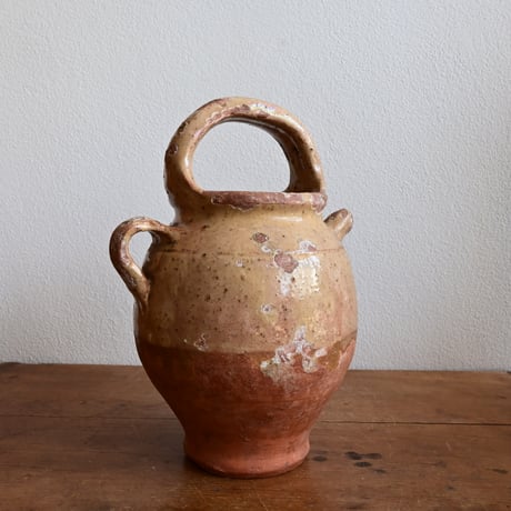 France Antique Pichet Yellow Glaze  / フランス アンティーク 南仏の黄釉の水差し