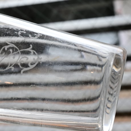 France Antique   Etching Glass / フランス アンティーク エッチングが施されたクリスタルグラス