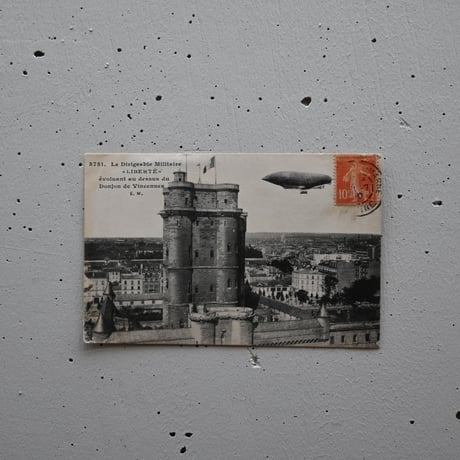 France Antiques Postcard   / フランス 古い飛行船のポストカード E
