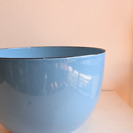 ARABIA FINEL Enamel BOWL by Kaj Franck / フィネル カイフランク  琺瑯ボウル（水色×白）φ:21cm