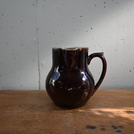 France Antique Cul Noir Pitcher / フランス アンティーク キュノワール ピッチャー D（金直しあり）