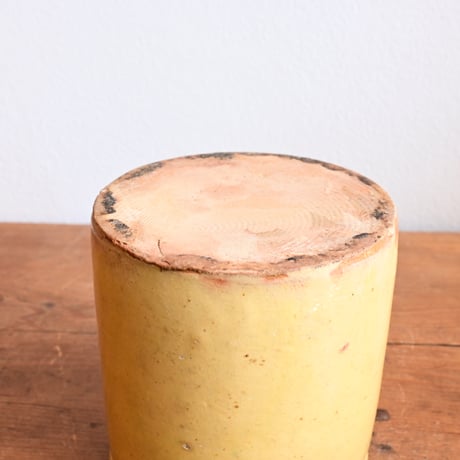 France Antique Confiture Pot Yellow Glaze / フランス アンティーク 南仏の黄釉のコンフィチュールポット NOVIA刻印 中