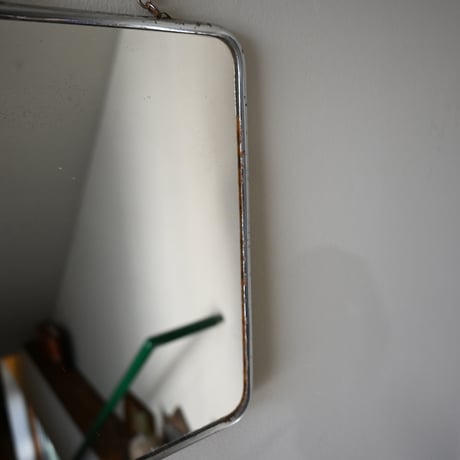 France Metal frame Mirror / フランス 古いメタルフレームウォールミラー（チェーン付き） B