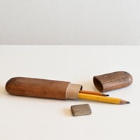 フランス アンティーク 木の筒型の小物入れ